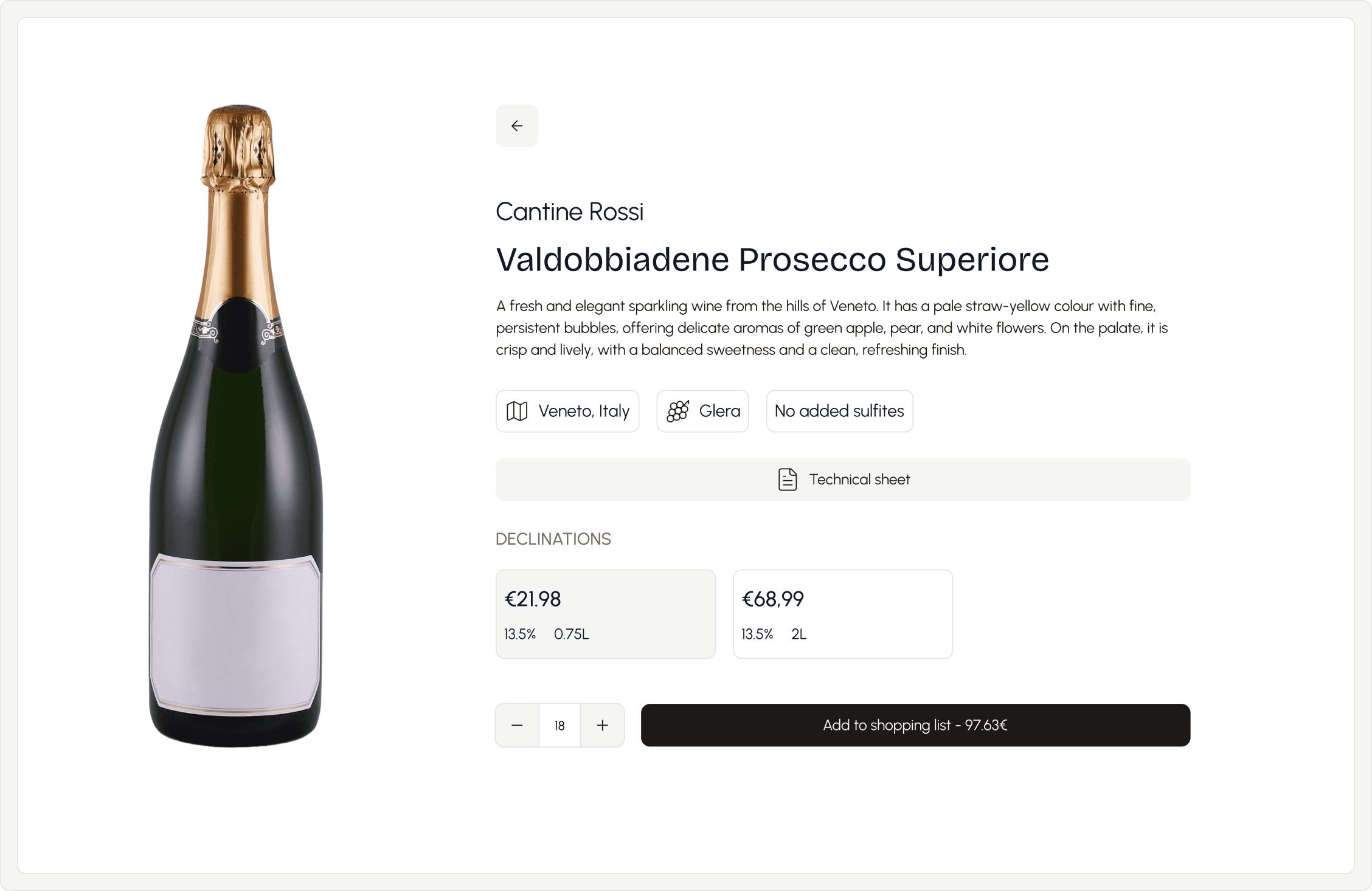 Screenshot of Dolia's catalogues' feature